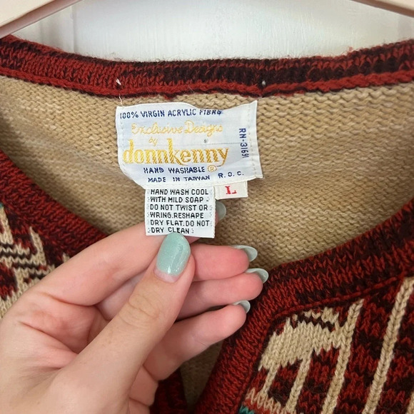 Vintage Aztec Donkenny Knit Pullover L - Picture 5 of 5
